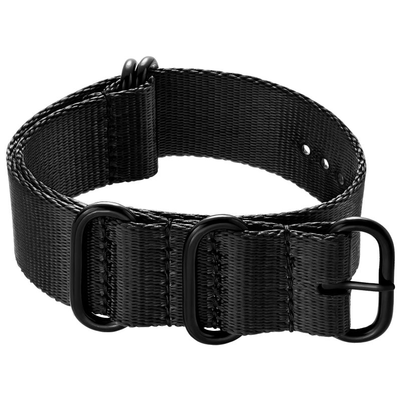 Ritche Christmas Gift 18mm Black Military Ballistic Nylon Strap With Black Heavy Buckle Compatible with Timex Weekender Watch Band, White Elephant Gifts, Stocking Stuffers for Men - Image 1